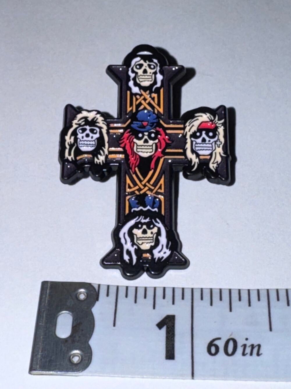 GNR Guns N Roses Cross Pin Brooch